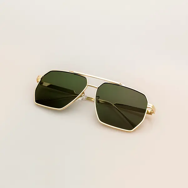 【ASLLY】 Y2052 祖母綠雙槓多邊形鏡框墨鏡
